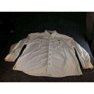 Crown Holder Button UP Shirt Men Sz 3XL White‎ Rhinestone Embroidered Streetwear